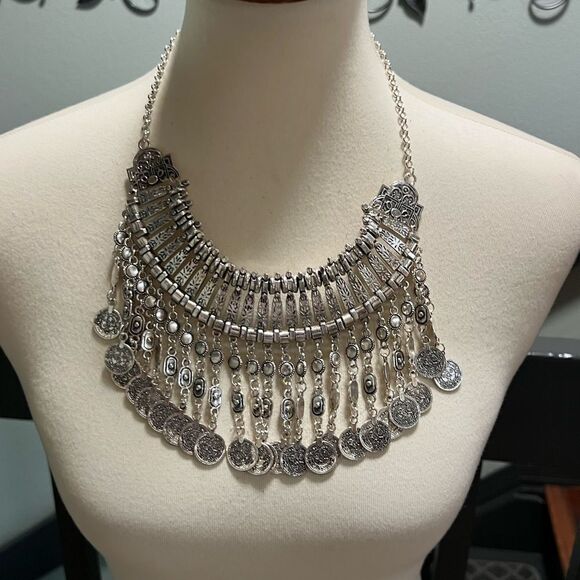 Silver Statement Necklace #J3 - Picture 10 of 10